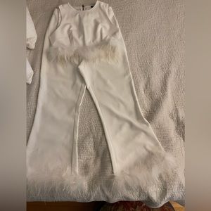 Nasty gal feather tank and tailored pants